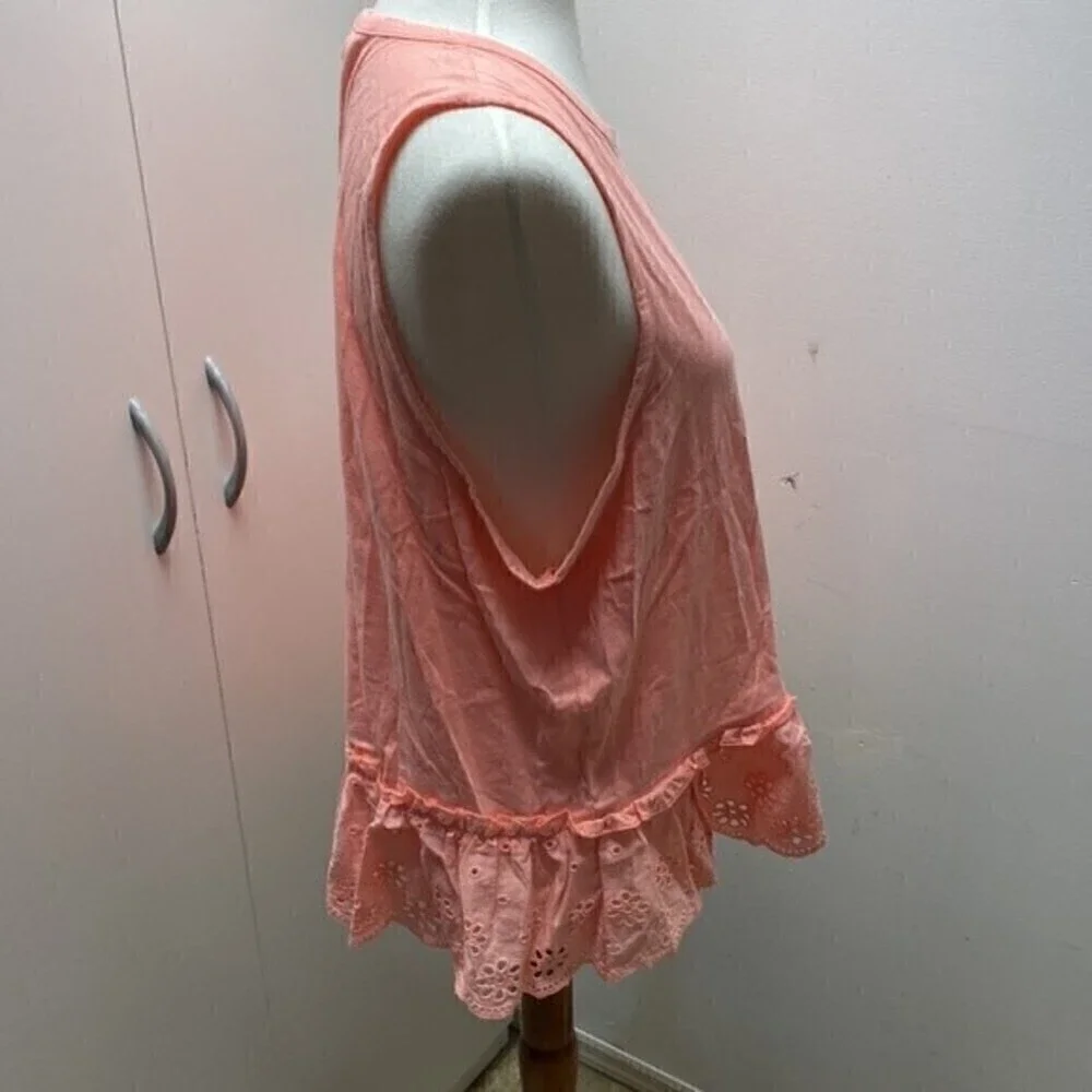 J Crew Factory Eyelet hem tank top Pink